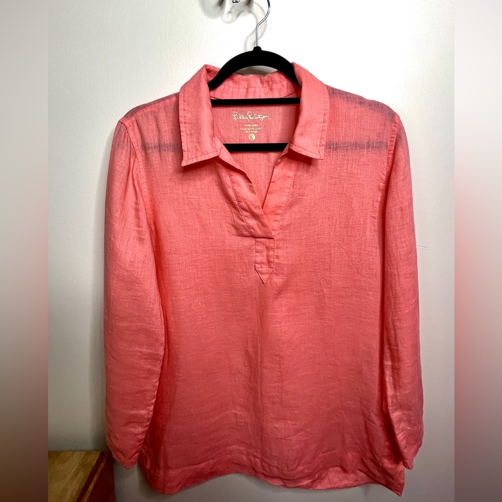 Lilly Pulitzer Tops | LP Linen Top | Color: Pink | Size: S